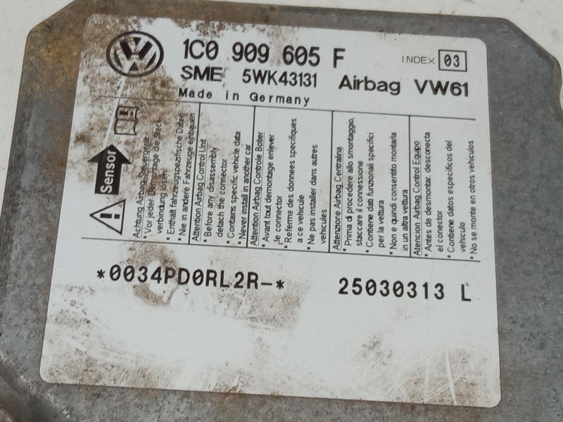 Recambio de centralita airbag para volkswagen golf iv (1j1) 1.4 16v referencia OEM IAM 1C0909605F  