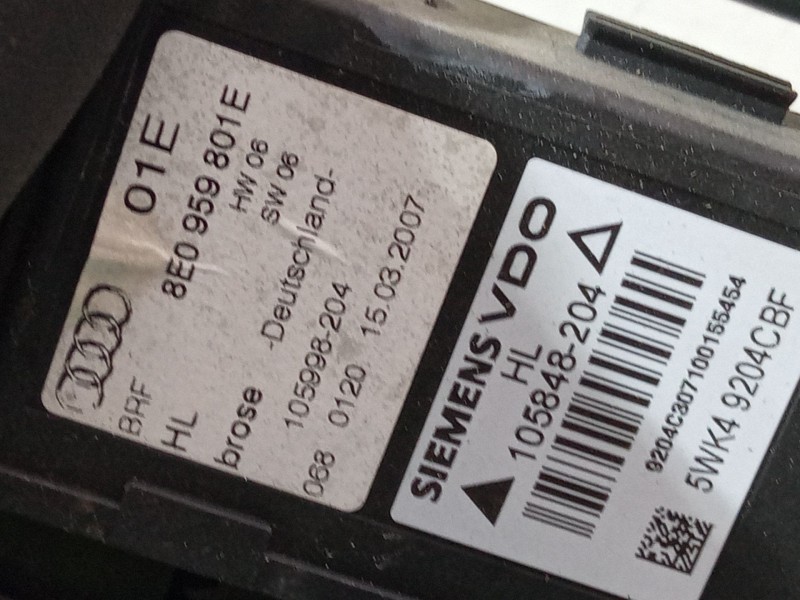 Recambio de elevalunas electrico trasero izquierdo para audi a4 b7 (8ec) 2.0 tdi 16v referencia OEM IAM   