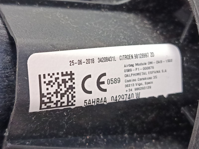 Recambio de airbag volante para citroën c3 iii (sx) 1.2 vti 82 referencia OEM IAM 98128997ZD  