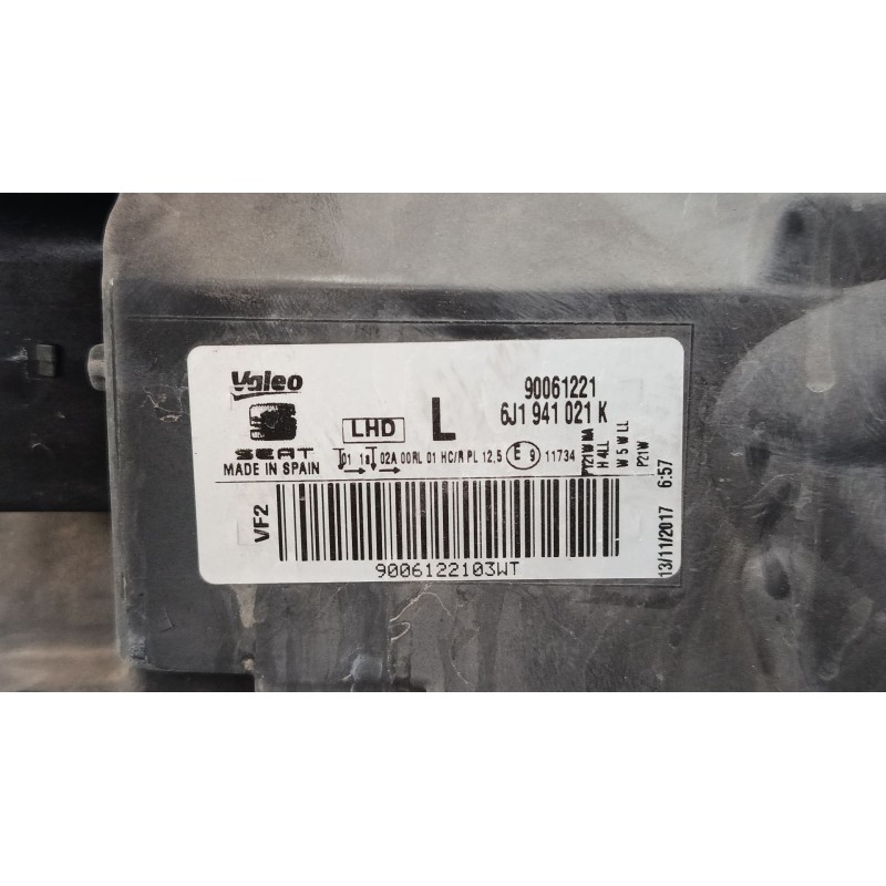 Recambio de faro izquierdo para seat ibiza iv st (6j8, 6p8) 1.2 tsi referencia OEM IAM 6J1941021K 90056091 