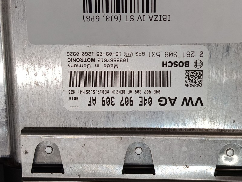 Recambio de centralita motor uce para seat ibiza iv st (6j8, 6p8) 1.2 tsi referencia OEM IAM 04E907309AF  