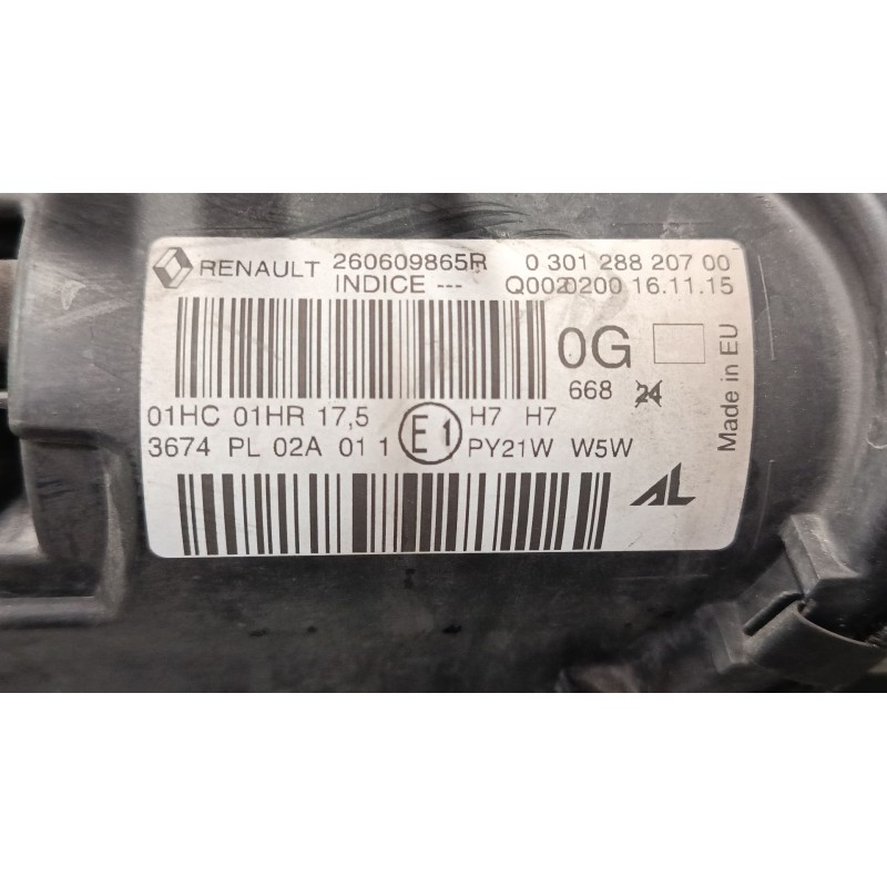 Recambio de faro izquierdo para renault megane iii hatchback (bz0/1_, b3_) 1.2 tce (bz2b, bz11) referencia OEM IAM 260609865R 03