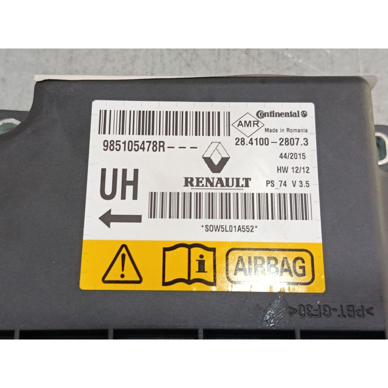 Recambio de centralita airbag para renault megane iii hatchback (bz0/1_, b3_) 1.2 tce (bz2b, bz11) referencia OEM IAM 985105478R