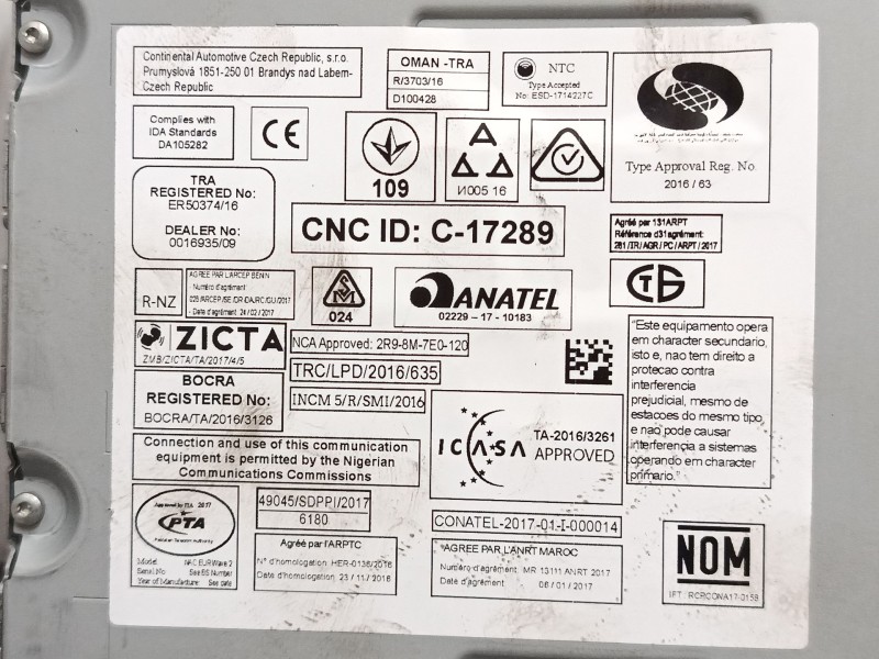 Recambio de pantalla multifuncion para citroën c3 iii (sx) 1.2 vti 82 referencia OEM IAM 9821908880 982429858000 98261544XU00