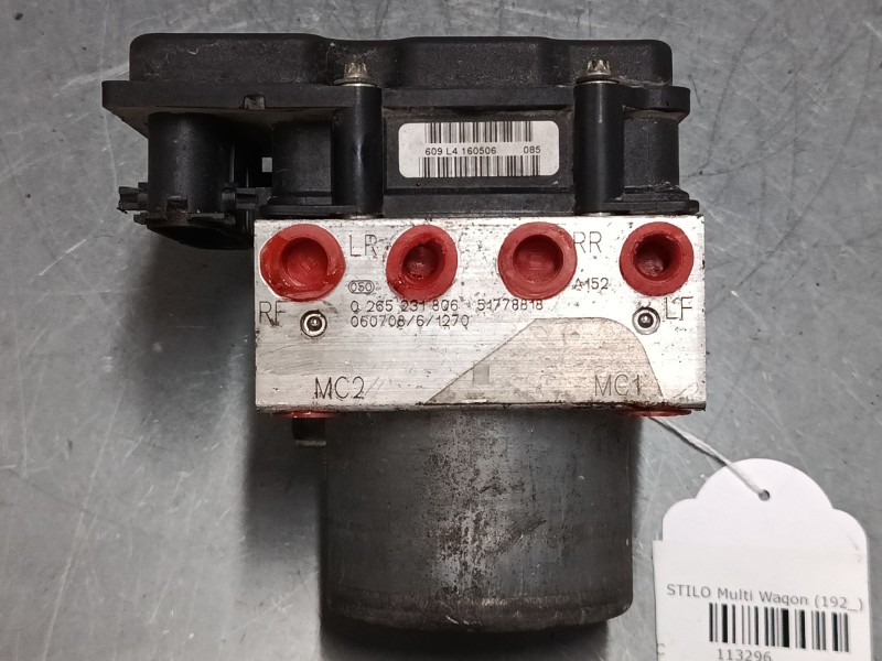 Recambio de abs para fiat stilo multi wagon (192_) 1.9 d multijet referencia OEM IAM 51778818 0265800560 0265231806