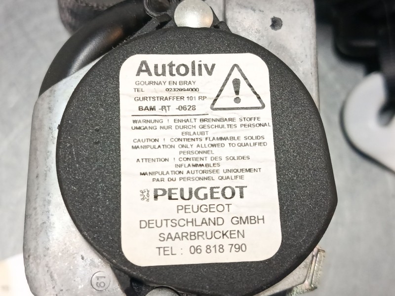 Recambio de cinturon seguridad delantero derecho para peugeot 208 i (ca_, cc_) 1.2 vti 82 referencia OEM IAM 98029971XX  