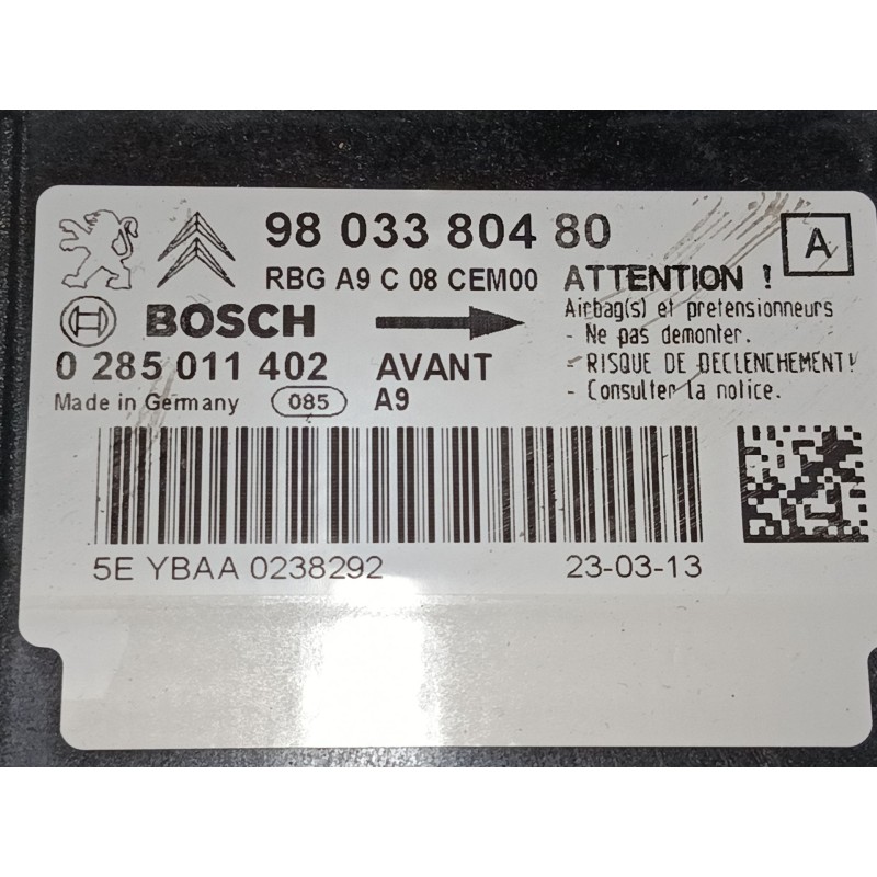 Recambio de centralita airbag para peugeot 208 i (ca_, cc_) 1.2 vti 82 referencia OEM IAM 9803380480  