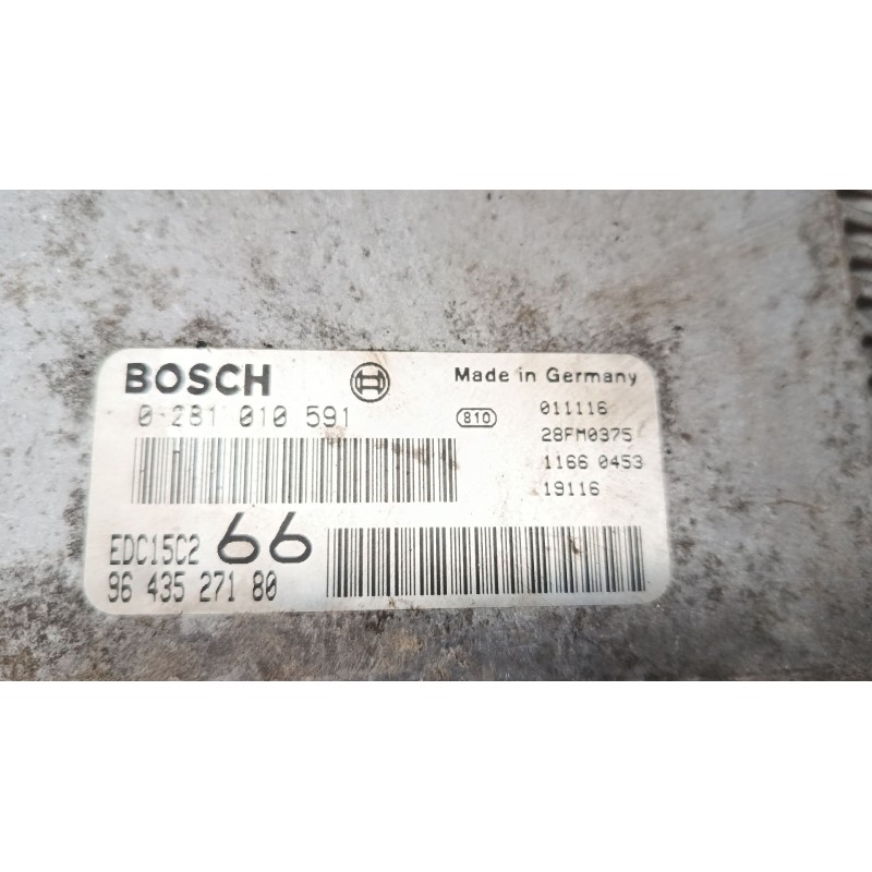 Recambio de centralita motor uce para peugeot expert furgoneta (222) 2.0 hdi referencia OEM IAM 9643527180 0281010591 EDC15C2