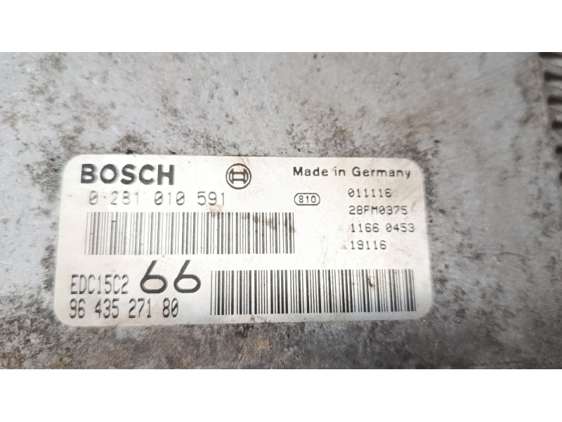Recambio de centralita motor uce para peugeot expert furgoneta (222) 2.0 hdi referencia OEM IAM 9643527180 0281010591 EDC15C2