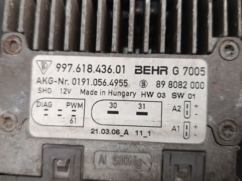 Recambio de centralita electroventilador para porsche cayman (987) s 3.4 referencia OEM IAM 99761843601 898082000 01910564955