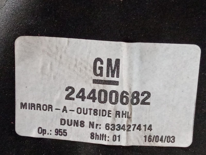 Recambio de retrovisor derecho para opel combo tour 1.6 referencia OEM IAM   