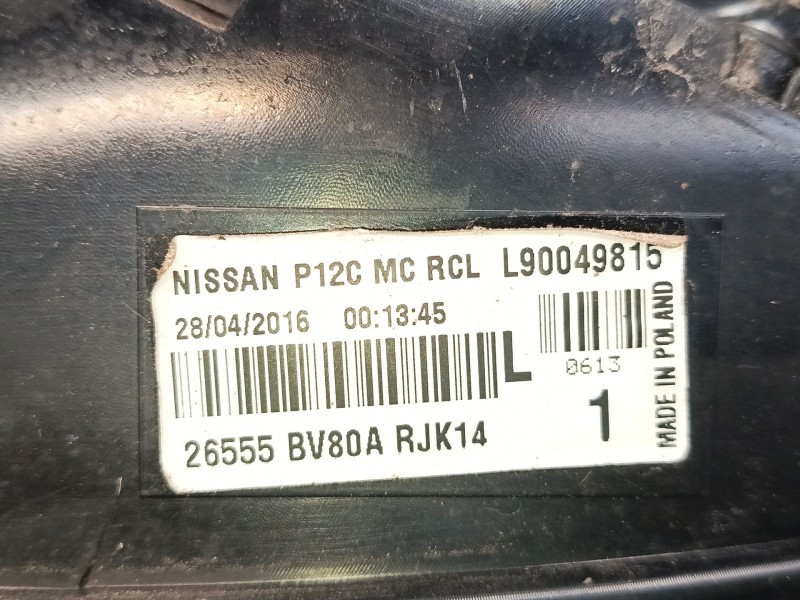 Recambio de piloto trasero izquierdo para nissan juke (f15) 1.2 dig-t referencia OEM IAM L90049815 26555BV80A 