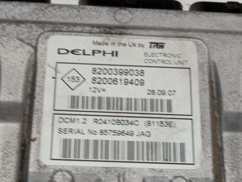 Recambio de centralita motor uce para renault clio iii (br0/1, cr0/1) 1.5 dci (br17, cr17) referencia OEM IAM 8200399038  