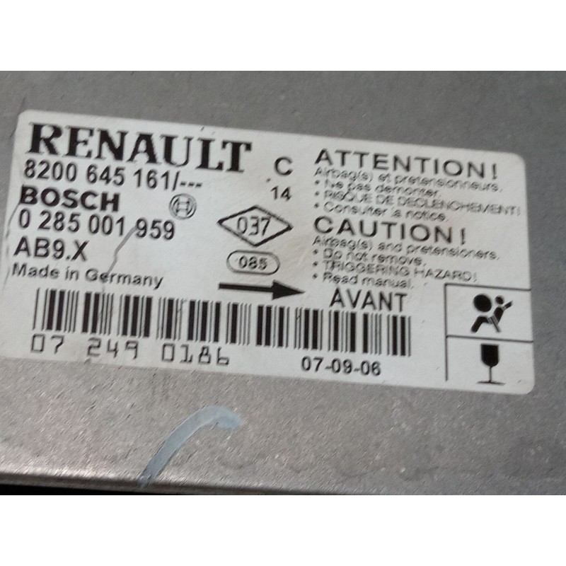 Recambio de centralita airbag para renault clio iii (br0/1, cr0/1) 1.5 dci (br17, cr17) referencia OEM IAM 8200645161 0285001959