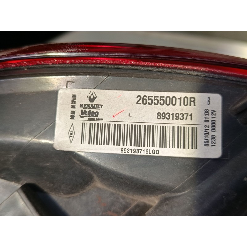 Recambio de piloto trasero izquierdo para renault megane iii grandtour (kz0/1) 1.2 tce (kz2b, kz11) referencia OEM IAM 265550010