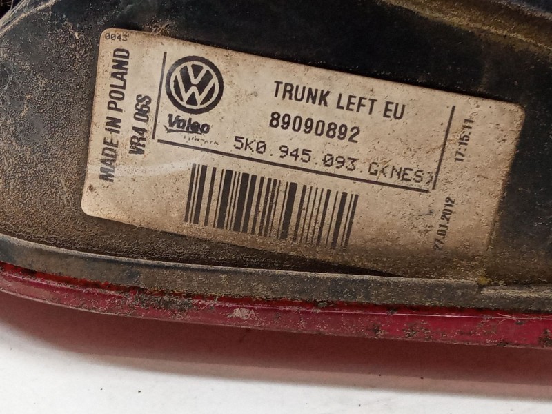 Recambio de piloto trasero porton izquierdo para volkswagen golf vi (5k1) 1.2 tsi referencia OEM IAM 5K0945093G  