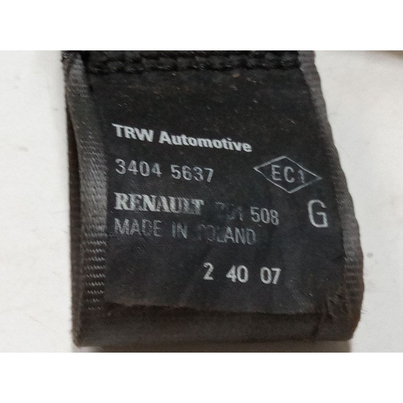 Recambio de cinturon seguridad delantero izquierdo 3p para renault clio iii (br0/1, cr0/1) 1.5 dci (br17, cr17) referencia OEM I