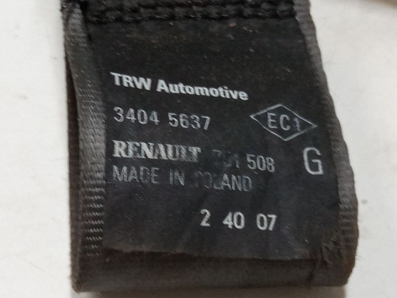 Recambio de cinturon seguridad delantero izquierdo 3p para renault clio iii (br0/1, cr0/1) 1.5 dci (br17, cr17) referencia OEM I
