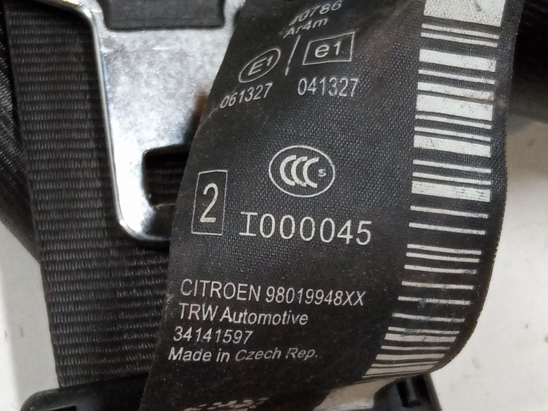 Recambio de cinturon seguridad trasero derecho para citroën c3 ii (sc_) 1.0 vti 68 referencia OEM IAM   