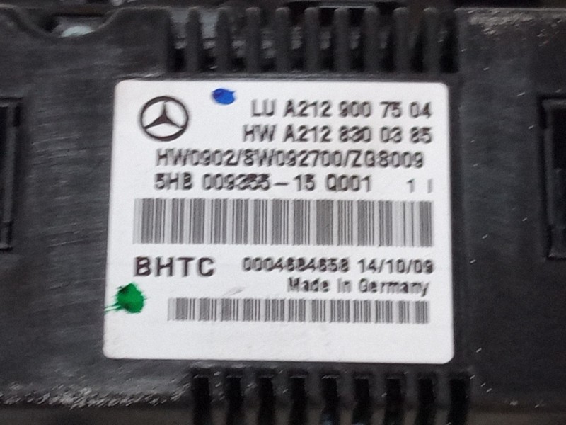 Recambio de mando climatizador para mercedes-benz clase e (w212) e 350 cgi (212.057) referencia OEM IAM A2129007504  