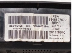 Recambio de mando climatizador para peugeot 307 (3a/c) 1.4 16v referencia OEM IAM 9646627977   2