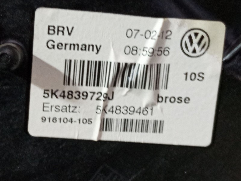 Recambio de elevalunas electrico trasero izquierdo para volkswagen golf vi (5k1) 1.2 tsi referencia OEM IAM 5K0959703D 5k4839729