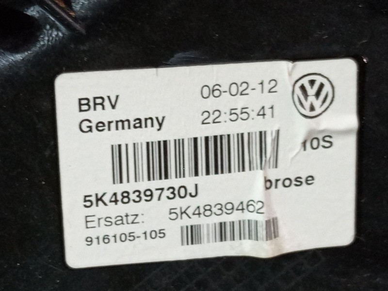 Recambio de elevalunas electrico trasero derecho para volkswagen golf vi (5k1) 1.2 tsi referencia OEM IAM 5k4839730J 5K0959704D 