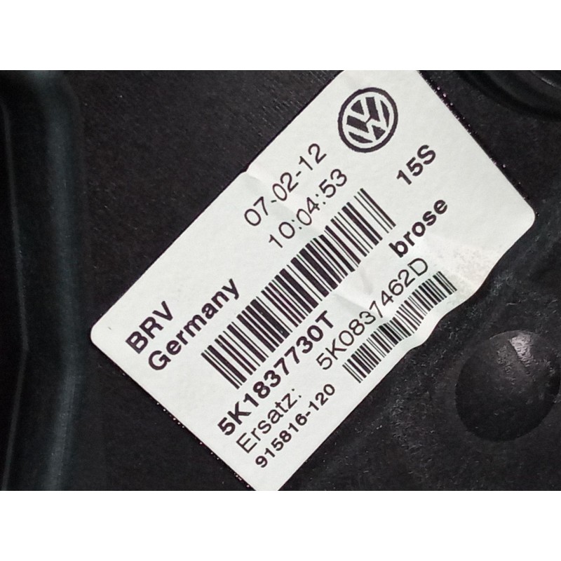 Recambio de elevalunas electrico delantero derecho para volkswagen golf vi (5k1) 1.2 tsi referencia OEM IAM 5K0959792 5k1837730T