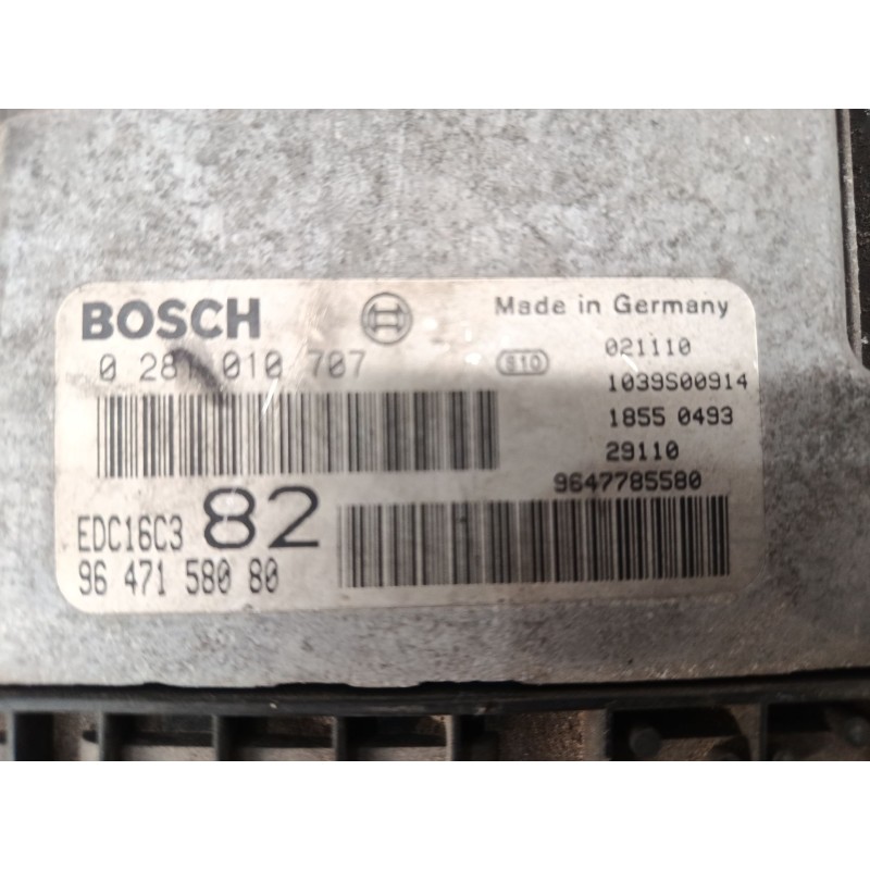 Recambio de centralita motor uce para peugeot 206 hatchback (2a/c) 1.4 hdi referencia OEM IAM 9647158080 9647785580 0281010707