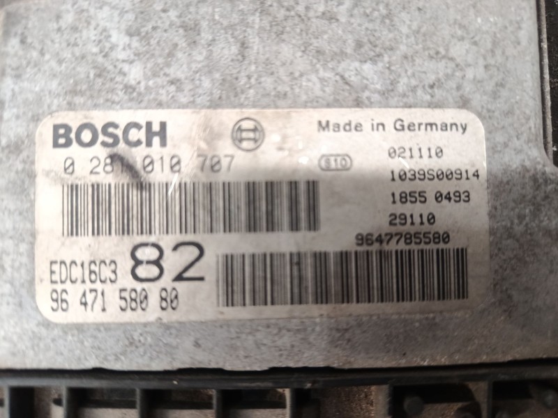 Recambio de centralita motor uce para peugeot 206 hatchback (2a/c) 1.4 hdi referencia OEM IAM 9647158080 9647785580 0281010707