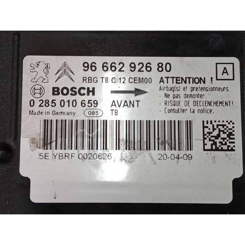 Recambio de centralita airbag para peugeot 3008 i monospace (0u_) 2.0 hdi 150 / bluehdi 150 referencia OEM IAM 9666292680 028501
