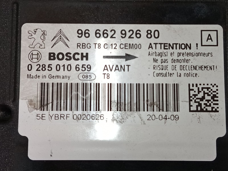 Recambio de centralita airbag para peugeot 3008 i monospace (0u_) 2.0 hdi 150 / bluehdi 150 referencia OEM IAM 9666292680 028501