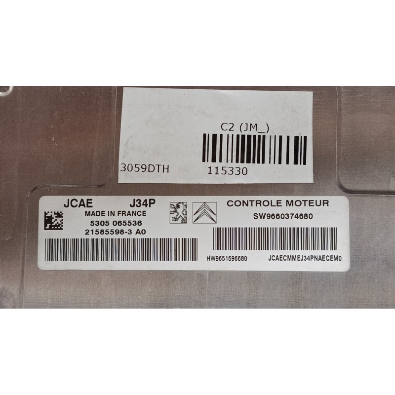 Recambio de centralita motor uce para citroën c2 (jm_) 1.4 referencia OEM IAM 9660374680 9651696680 21585598-3 , A0 J34P.