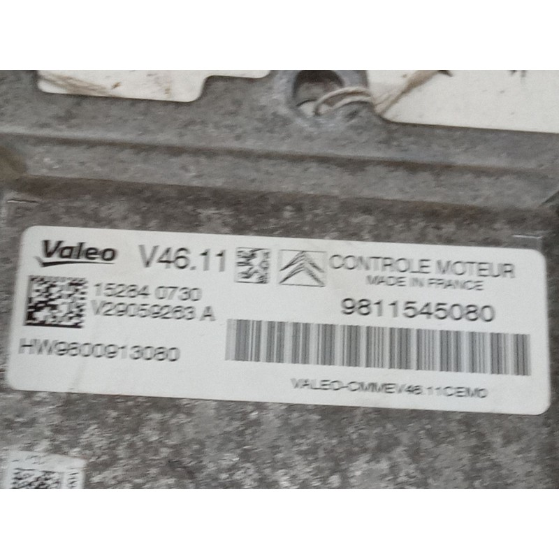 Recambio de centralita motor uce para citroën c3 ii (sc_) 1.0 vti 68 referencia OEM IAM 9811545080  