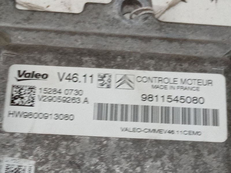 Recambio de centralita motor uce para citroën c3 ii (sc_) 1.0 vti 68 referencia OEM IAM 9811545080  