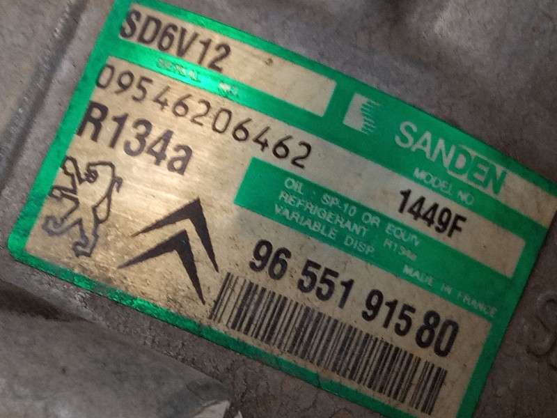 Recambio de compresor a/a para peugeot 307 (3a/c) 1.4 16v referencia OEM IAM 9655191580  