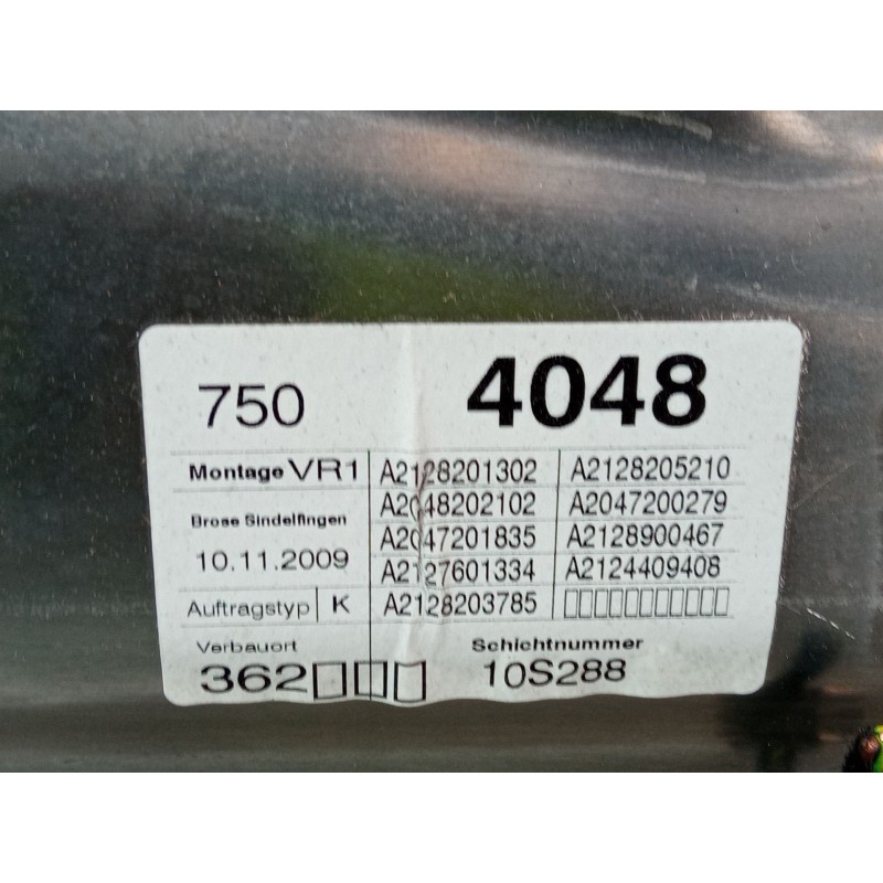 Recambio de elevalunas electrico delantero derecho para mercedes-benz clase e (w212) e 350 cgi (212.057) referencia OEM IAM A212