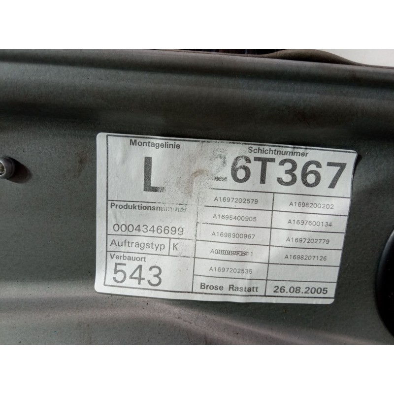 Recambio de elevalunas electrico delantero izquierdo para mercedes-benz clase b sports tourer (w245) b 180 cdi (245.207) referen