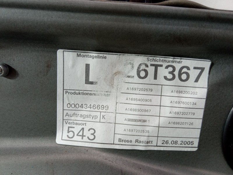 Recambio de elevalunas electrico delantero izquierdo para mercedes-benz clase b sports tourer (w245) b 180 cdi (245.207) referen