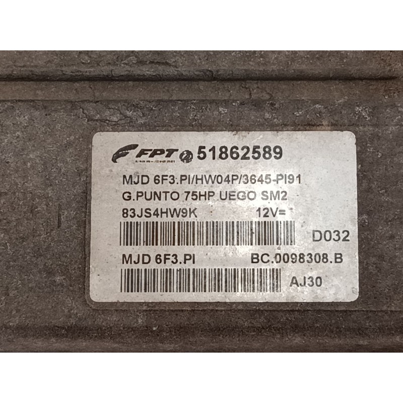 Recambio de centralita motor uce para fiat grande punto van (199_) 1.3 jtd multijet (199cxc1a) referencia OEM IAM 51862589 BC.00