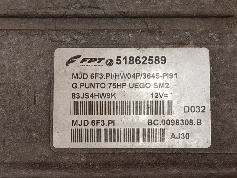 Recambio de centralita motor uce para fiat grande punto van (199_) 1.3 jtd multijet (199cxc1a) referencia OEM IAM 51862589 BC.00