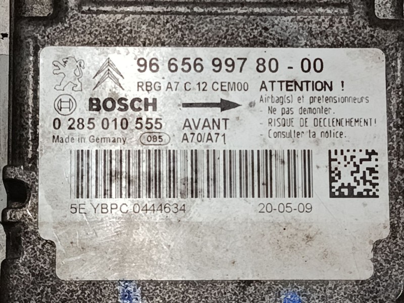 Recambio de centralita airbag para peugeot 207/207+ (wa_, wc_) 1.4 16v referencia OEM IAM 966569978000 0285010555 