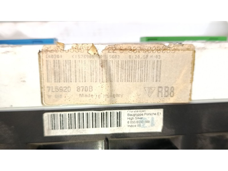 Recambio de cuadro instrumentos para porsche cayenne (9pa) s 4.5 referencia OEM IAM 7L5920870B  