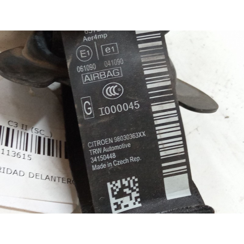 Recambio de cinturon seguridad delantero izquierdo para citroën c3 ii (sc_) 1.0 vti 68 referencia OEM IAM   