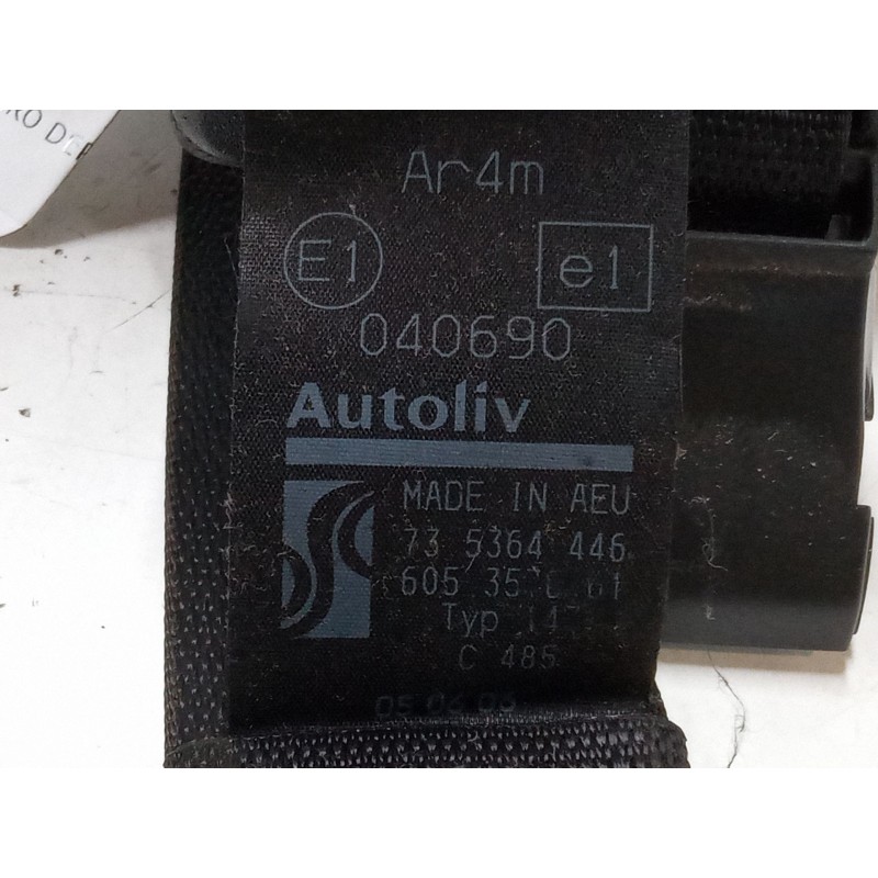 Recambio de cinturon seguridad trasero derecho para fiat grande punto (199_) 1.4 16v (199bxg1b, 199axg1b) referencia OEM IAM   