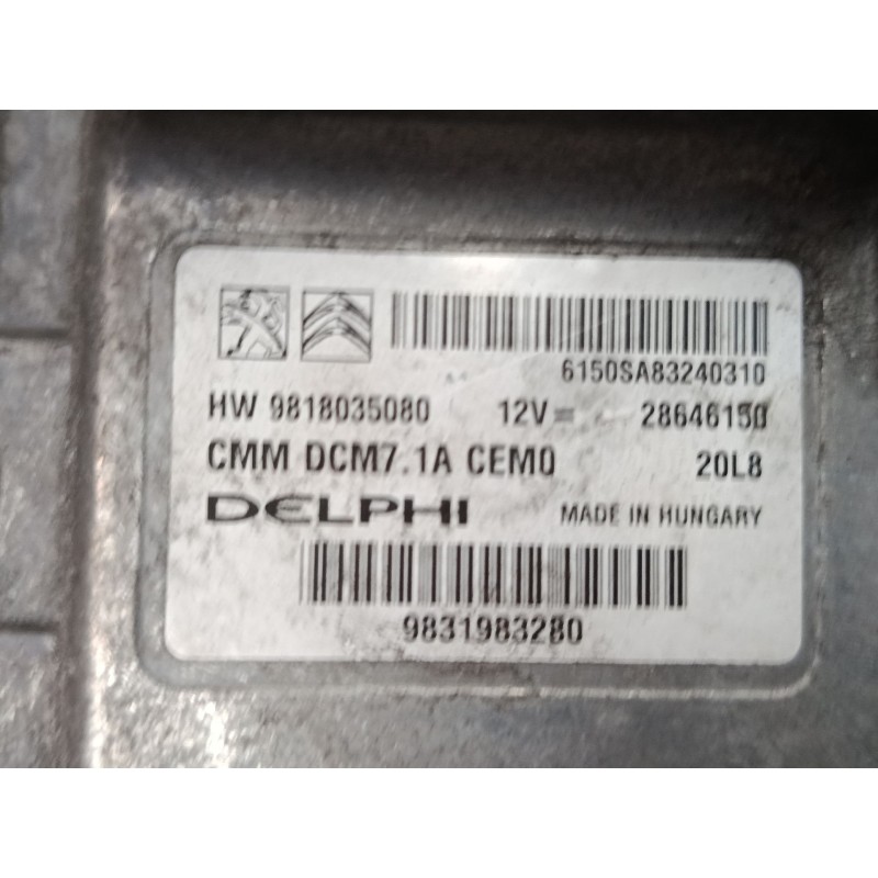 Recambio de centralita motor uce para citroën grand c4 spacetourer (3a_, 3e_) 2.0 bluehdi 160 referencia OEM IAM 9831983280 2864