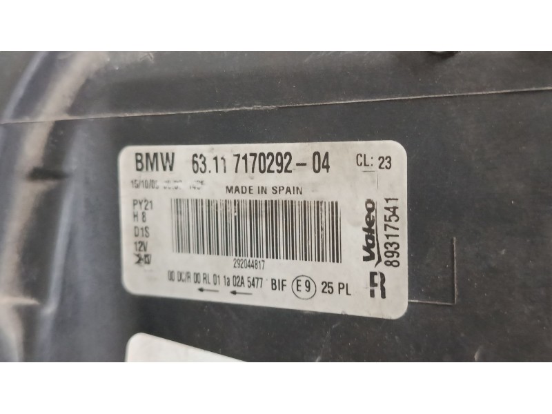 Recambio de faro derecho xenon para bmw 1 (f20) 116 d referencia OEM IAM 6311717029204  