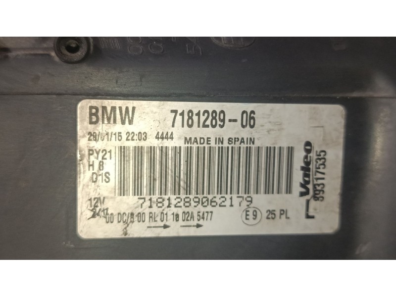 Recambio de faro izquierdo xenon para bmw 1 (f20) 116 d referencia OEM IAM 718128906  
