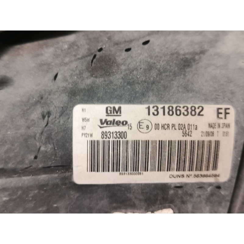 Recambio de faro derecho para opel corsa d (s07) 1.2 (l08, l68) referencia OEM IAM 13186382 89313305 