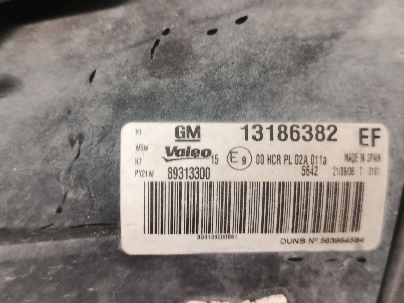 Recambio de faro derecho para opel corsa d (s07) 1.2 (l08, l68) referencia OEM IAM 13186382 89313305 